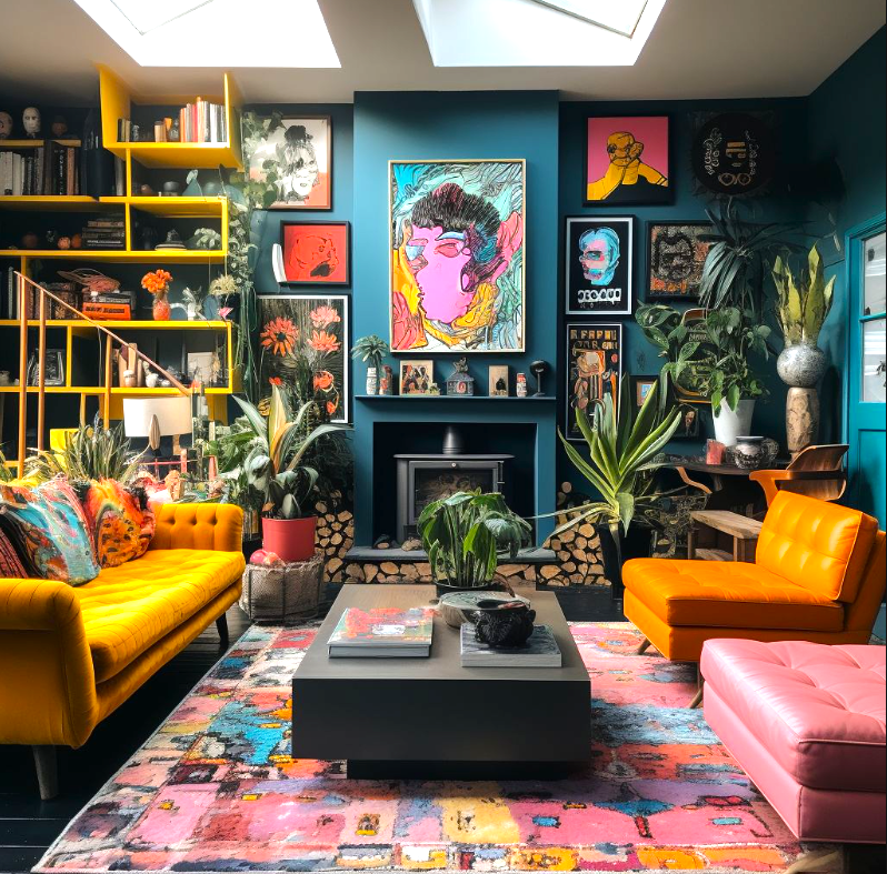 Maximalism Interior design and decor - living room